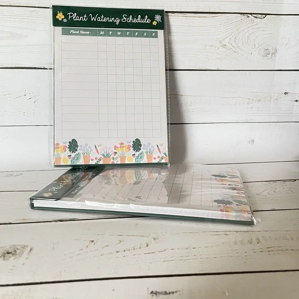Pulsar Plant Watering Weekly Schedule Pads Set 2 60 Sheets Each Gifts 5.8”x8.3”